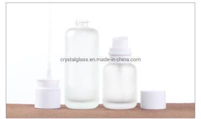 50ml 110ml 150ml 50g White Glass Cosmetic Jars Wholesale in Frosted