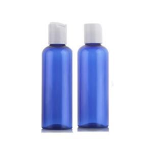 Blue Pet Round Shaped Plastic 100ml Hand Sanitizer Bottle with Press Disc Top Cap