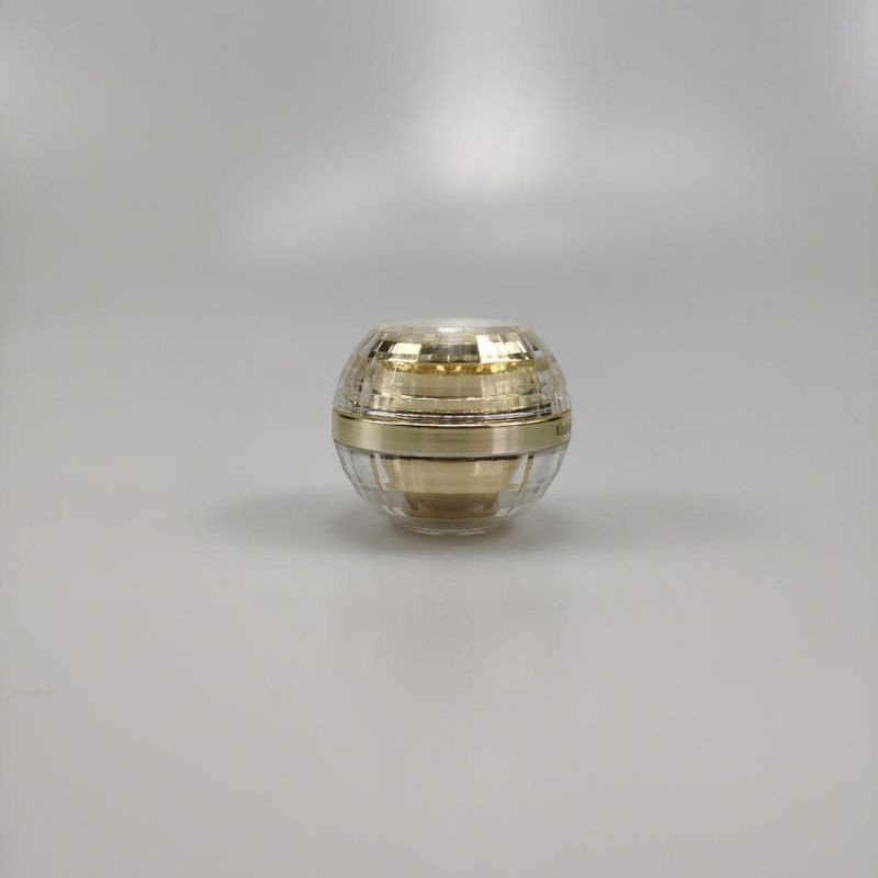 15g Cosmetic Packaging Ball Shape Acrylic Cream Jar with Shiny Diamond Lid