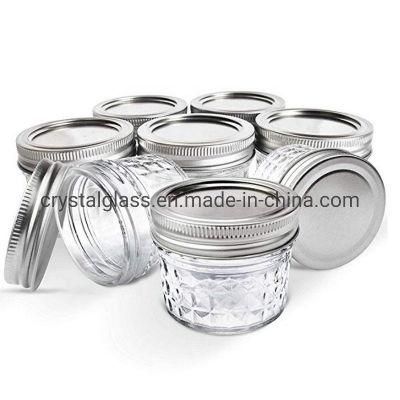 Wholesale 4oz 120ml Round Wide Mouth Glass Mason Jar with Metal Lid for Food Storage