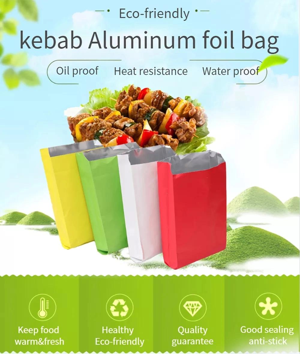 Matte Bag Warming Foil Wrapper Custom Printed Kebab Bags