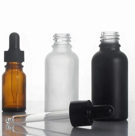 Round Matte Glass Essential Dropper Oil Bottles