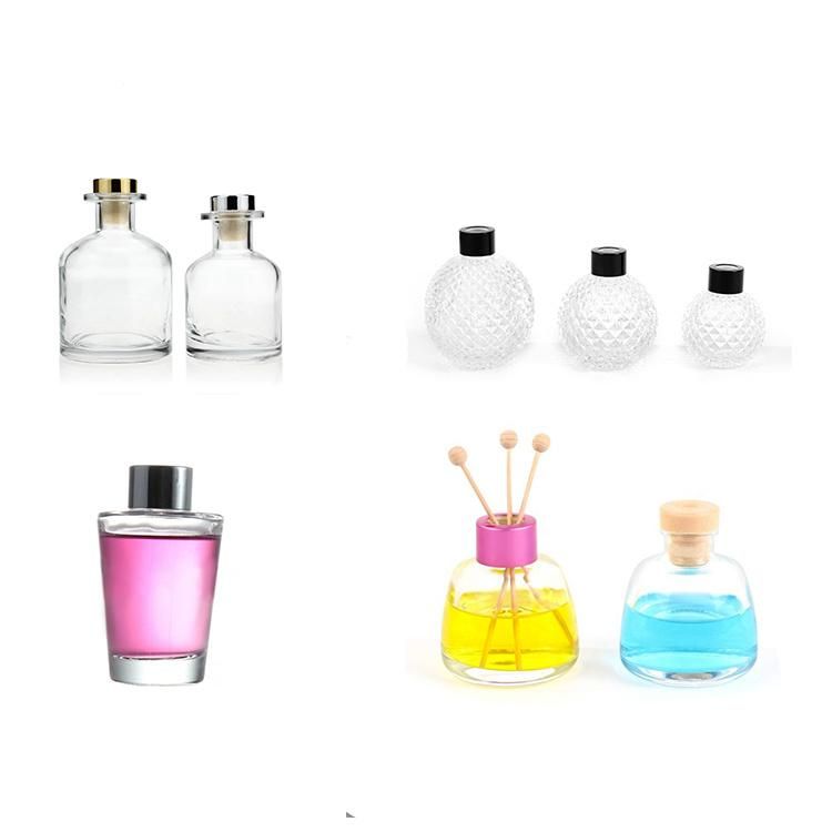 Square Glass Reed Diffuser Bottles 100ml with Bamboo Collar