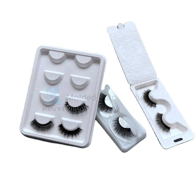 Wholesale White Paper Pulp Custom Clamshell Eyelash Tray