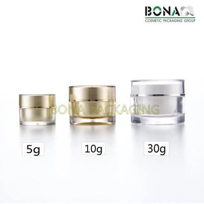 BPA Free Golden Acrylic Cosmetic Jar for Cream