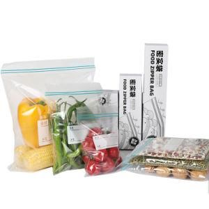 LDPE Double Zipper Storage Bags Zip Lock Freezer Bag for Food with Custom Printing