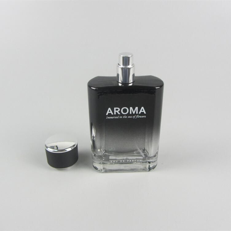 Wholesale 100ml Black Colour Glass Perfume Bottle with Spray Cap