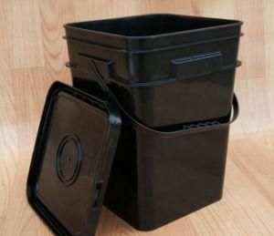 Wholesale 5 Gallon Plastic Black Bucket with Spout for Lubricant Oil, Paint, Detergent