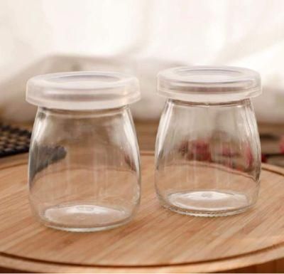 100ml 150ml 200ml Glass Pudding Jar with Plastic Lid for Pudding Yogurt Packing