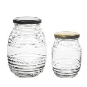 Portable Environmental Protection Empty Clear Round Durable Glass Food Jar 100ml 250ml 500ml
