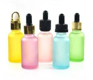 Empty Frosted Cosmetic Glass Dropper Bottle for Essential Oil