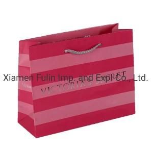 Customized Stripe Printing Pattern Paper Packaging Bag Logo Design Wholesale