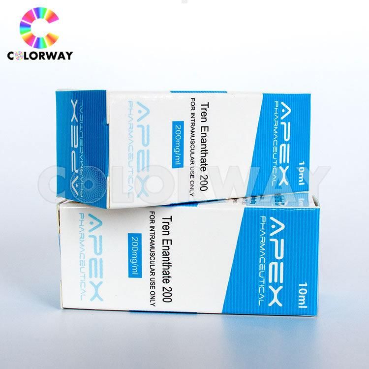 Free Design Gold Silver Hot Foil Embossing UV Steroids 2ml 5ml 30ml 50ml 10ml Hologram Pharmaceutical Medicine Drug Injection Oral Tub Vial bottle Label and Box