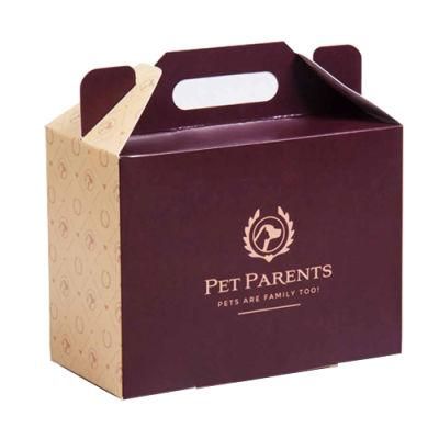 China Custom Printed Cardboard Paper Gift Box with Handle Manufacturer Supplier Factory