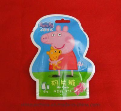 Custom Shaped Bottle Plastic Bag with Bottom Zipper for Food