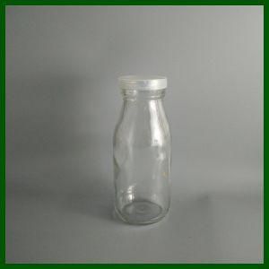 250ml Clear Glass Milk Bottle with Plastic Cap