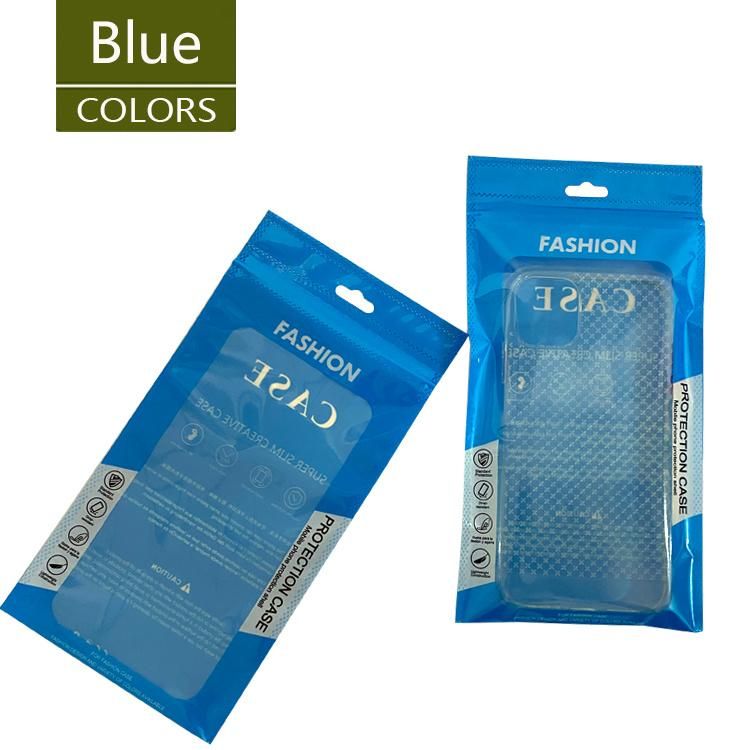 Blue Transparent Sealing Bag Phone Case Packaging Zipper Bags