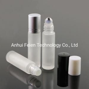 Wholesale 10ml Frosted White Essential Oil Roll on Stainless Steel Roller Glass Bottle in Stock