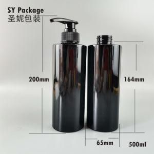 Factory Supplier 32mm Neck 17oz 500ml Black Color Lotion Shampoo Bottle with Lotion Pump