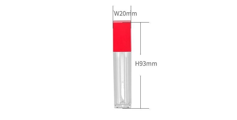 5 Ml China Supplier Clear Lipgloss Bottle Empty Lip Gloss Tube Square Lip Gloss Containers with Wand