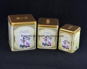 Aerosol Square Tea Tin Can / Tea Tin Box with Metal Wire / Rectangular Tea Tin for Decoration