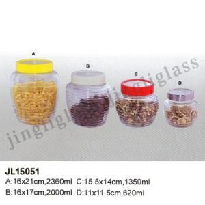 Round Body Storage Jar/ Glass Storage Jar for Food