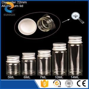 Diameter 22mm 5ml 6ml 7ml 10ml 14ml Aluminum Screw Cap Glass Bottles in Borosilicate Glass