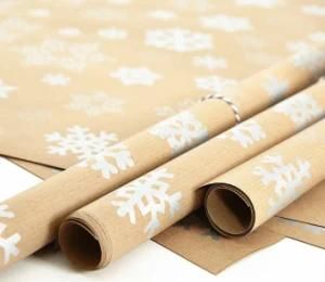 Printed Brown Kraft Wrapping Paper Rolls