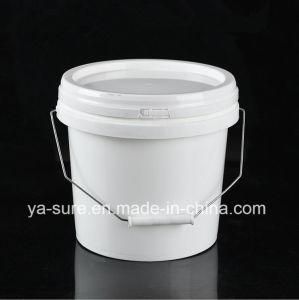 4L Round Plastic Packaging Bucket with Metal Handle