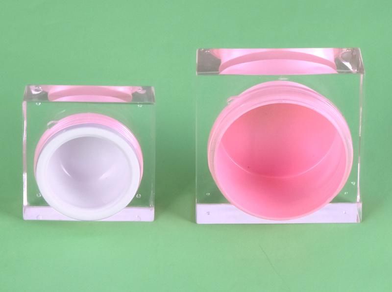 5g 10g 15g 30g Square Cosmetic Acrylic Cream Jar for Skin Care
