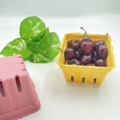Biodegradable Paper Pulp Fruit Container Basket for Strawberry Cherry Storage Vegetable Packaging