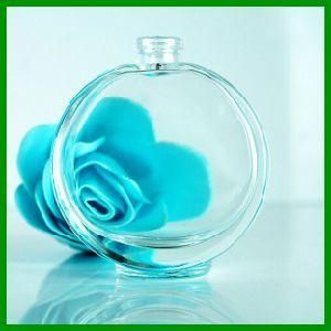45ml Clear Flat Round Perfume Glass Bottle with Crimp Cap