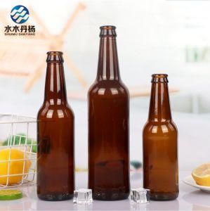 330ml 500ml 750ml Amber Wine Glass Bottle Beer Glass Bottle with Crown Cap