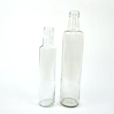 Juice Water Beverage Embossed Wide Mouth Clear Glass Bottle
