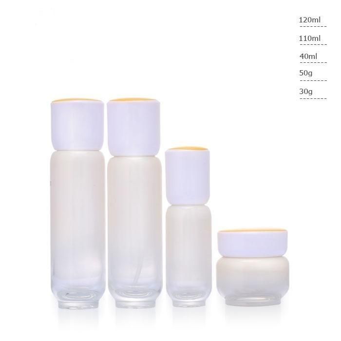 Ll38 Hot Sale Cream Frosted Bottlefor Cosmetic Emprt Cosmetics Cream Glass Bottles and Jars Have Stock