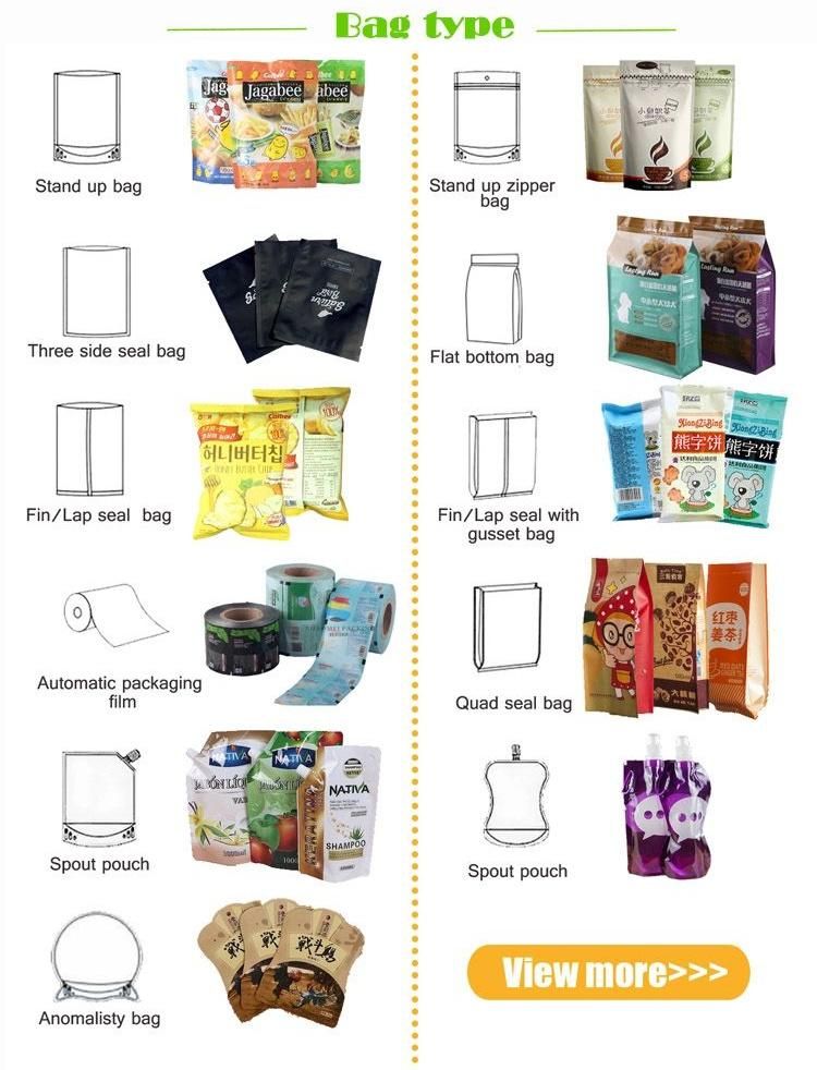 Food Packaging Bags Stand up Pouch Zip Lock Packing Bags for Whole Grains Dry Goods