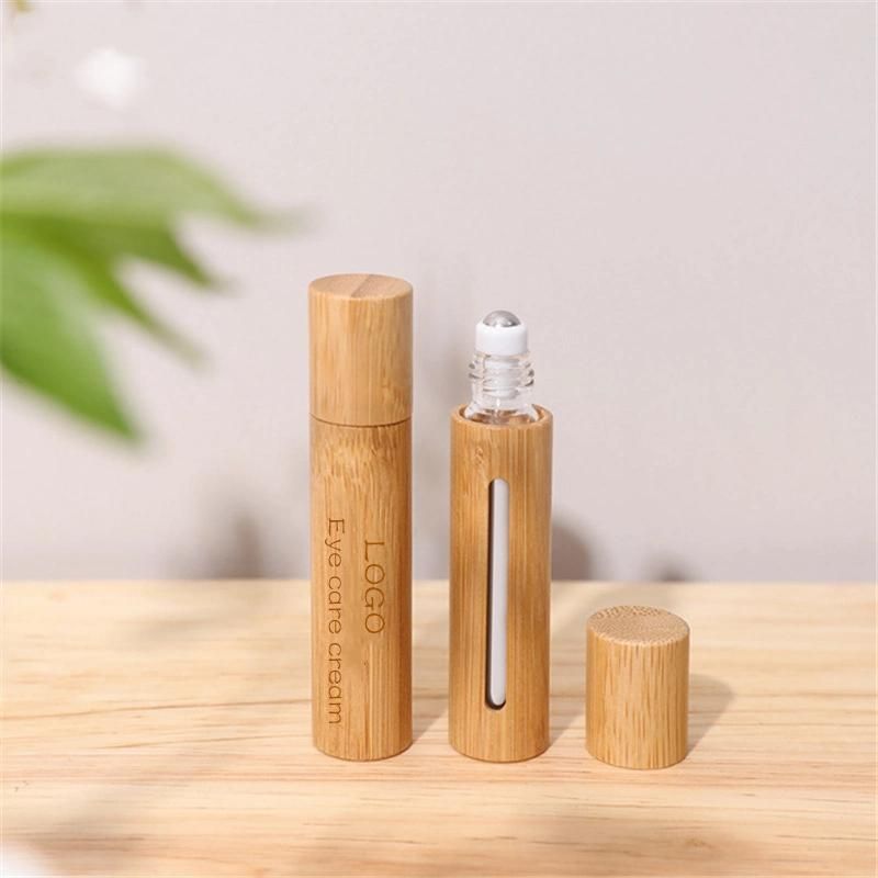 Bamboo Empty Roll-on Bottle Cosmetic Glass Bottle for Essential Oil