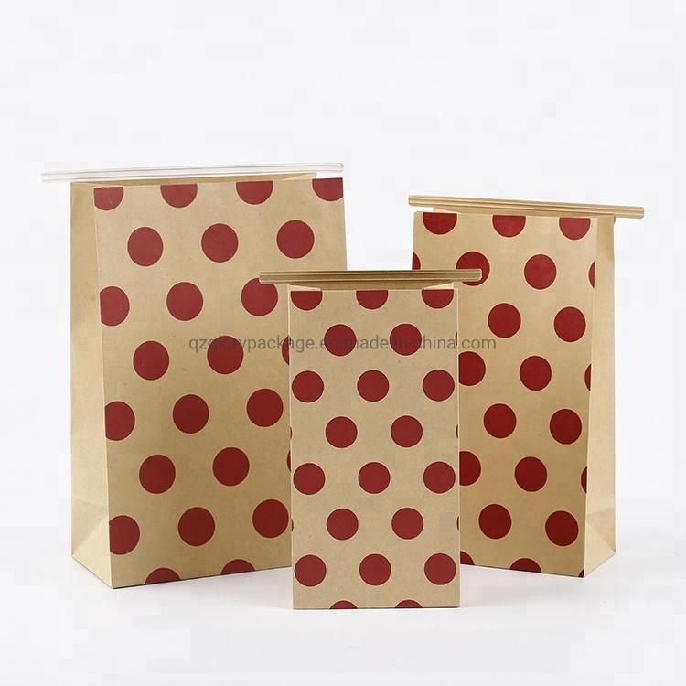 Custom Print Tin Tie Kraft Paper Bags with Clear Window