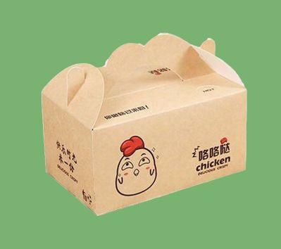 Biodegradable Custom Logo Boxes Take out Hot Fast Food Fried Disposable Brown Kraft Paper Lunch Takeaway Box Packaging