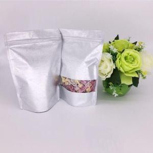 Rice Paper Stand up Pouch with Window and Ziplock for Dried Food