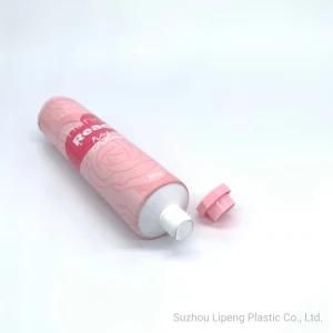 Refillable Body Lotion Makeup Hand Cream Cosmetic Soft Empty Pink Cap Recycled Squeeze Plastic Tube Packaging 80g