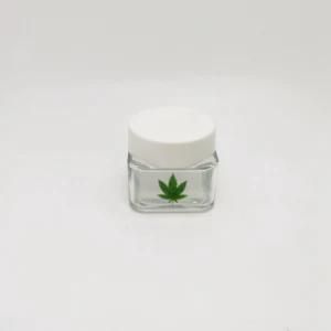 1oz 2oz 3oz 4oz Wide Mouth and Rounded Edges, Soft Square Glass Weed Jars Safely Store up to an Eighth of Dry Weed