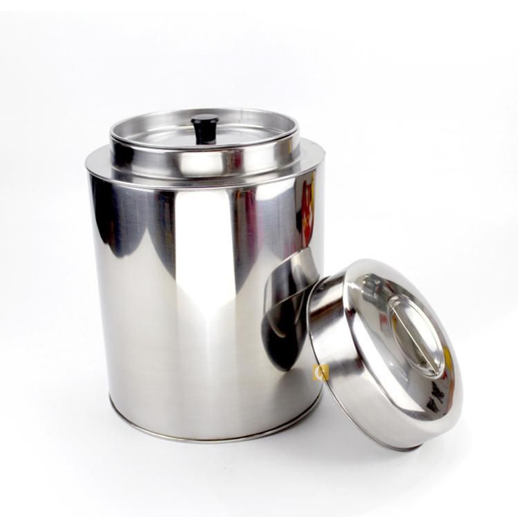 High Quality Hot Sale Tea Tin Can with Inner Lid 410 Stainless Steel Tea Caddy