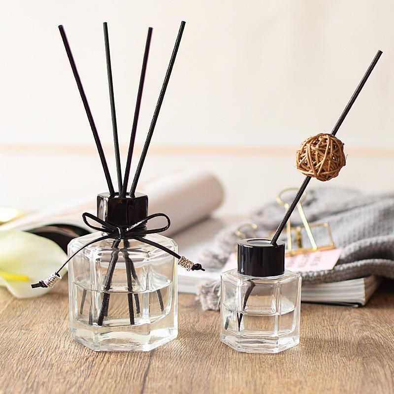 50ml 100ml 120ml Hexagonal Aromatherapy Reed Diffuser Glass Bottle Luxury with Rattan Sticks