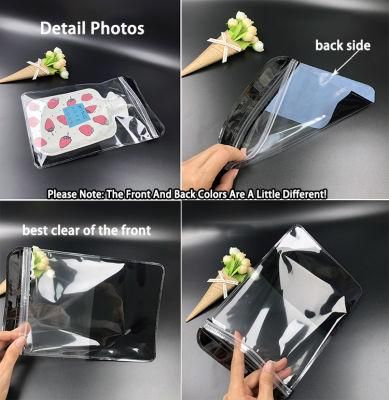 Phone Case Clear Plastic Pouch Round Packaging Black Zipper Bag