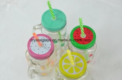 Classic Glass Mason Jar with Handle 16oz Logo Customized for Beverage Beer Ice Juice Drinking Thicken Glass Heat Resistant