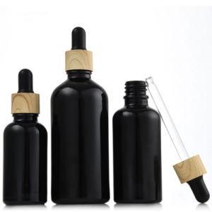 10ml 15ml 20ml 30ml 50ml100ml Essence Dropper Bottle Matte Black Glass Oil Bottle with Dropper Lids