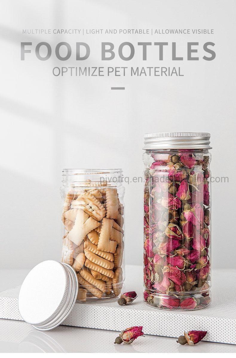 390ml 13oz Pet Plastic Bottle for Nuts Cookies Dry Flower Tea with Aluminum Cap