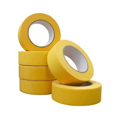 Auto Yellow Automotive Car Protective 100 Degree Crepe Paper Masking Adhesive Tape