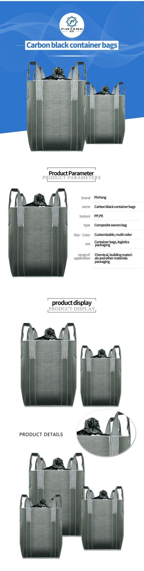 PP PE One Ton Super Sacks Price Plastic Big Bulk Jumbo Bag Packing Bag